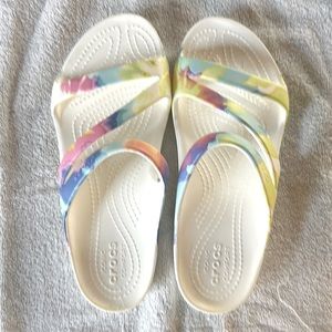 Tie dye Crocs